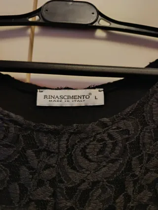 Vestito Rinascimento nero pizzo taglia L