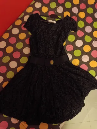 Vestito Rinascimento nero pizzo taglia L