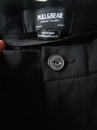 Pantalón de traje negro Pull&Bear