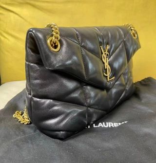 Bolso YSL Piel Negro Herrajes Dorados