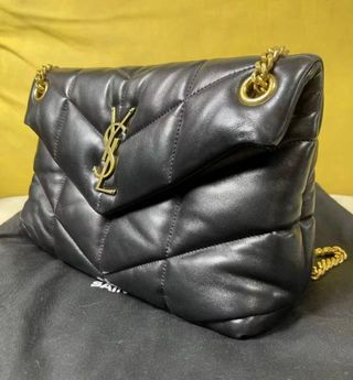 Bolso YSL Piel Negro Herrajes Dorados