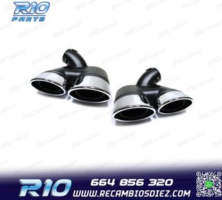 COLAS DE ESCAPE DOBLES OVALADAS MERCEDES W211 02-09 LOOK AMG