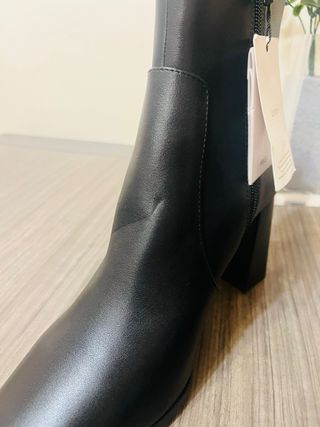 Botines Mango Piel Tacón 7cm Nuevos