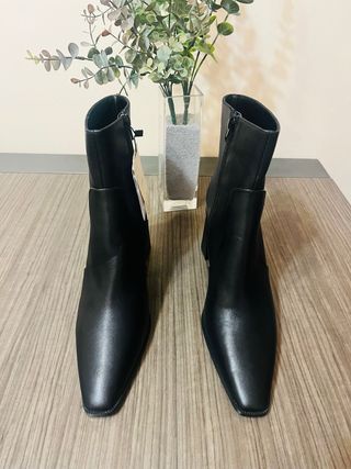 Botines Mango Piel Tacón 7cm Nuevos