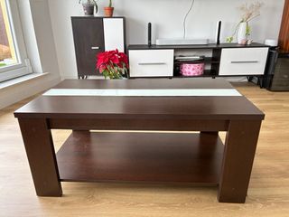 Conjunto Muebles Salón Madera y Cristal