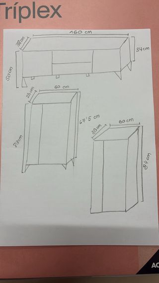 Conjunto Muebles Salón Madera y Cristal