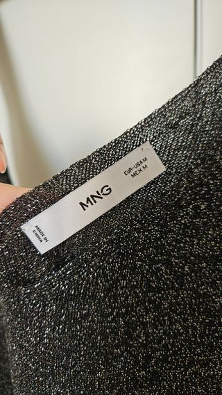 Top Mango Lurex Negro Talla M