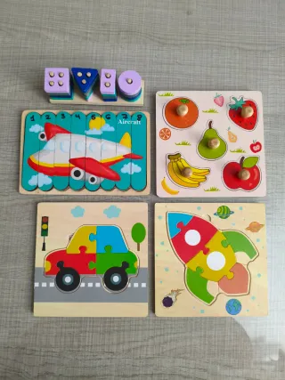 Lote Puzzles Madera Infantiles