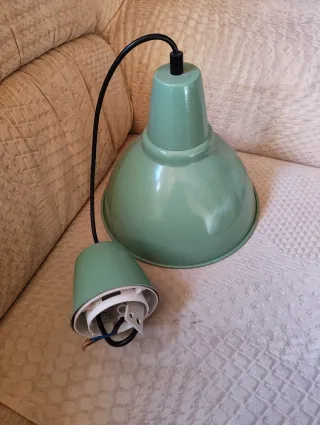 Lámpara colgante verde vintage metal