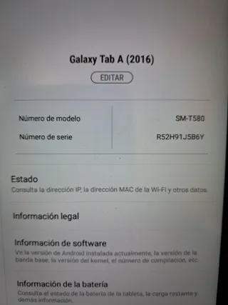 TABLET SAMSUNG GALAXY TAB A