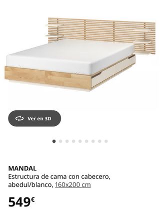 Cama Matrimonio Ikea Mandal Madera