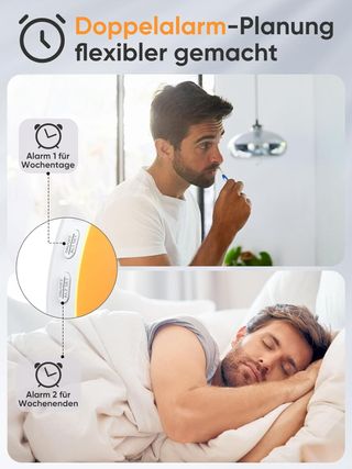 Reloj Despertador Luz Gris/Amarillo