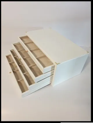 Monetiere Bianco Artigianale 4 Cassetti 32 Posti