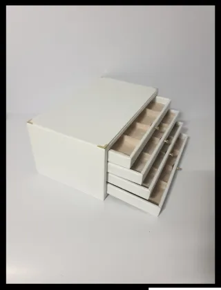 Monetiere Bianco Artigianale 4 Cassetti 32 Posti
