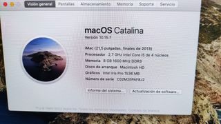 iMac 21.5 macOS Catalina 10.15.7