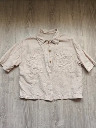 Camisa Lino Algodón Beige