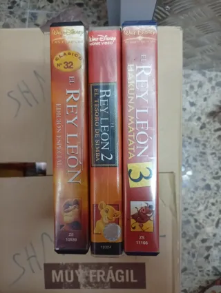 Películas VHS El Rey León (3 unidades)