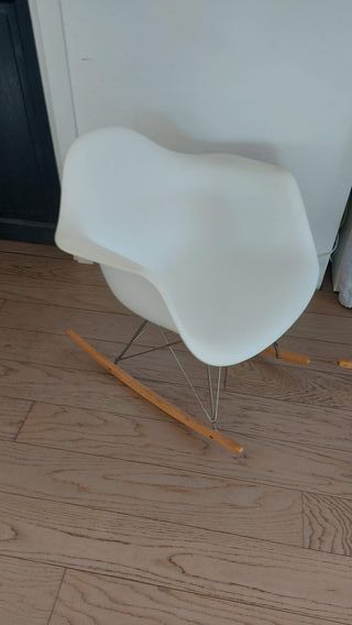 Set 2 Sedie Rocking stile Eames Design Bianco