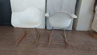 Set 2 Sedie Rocking stile Eames Design Bianco