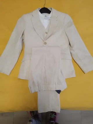 Traje de comunión lino beige