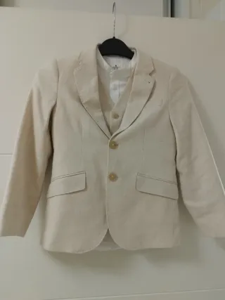 Traje de comunión lino beige