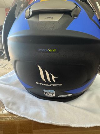 Casco MT Atom Negro Gris y Azul Talla S