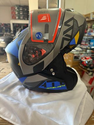Casco MT Atom Negro Gris y Azul Talla S