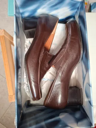 Scarpe donna in cuoio marrone