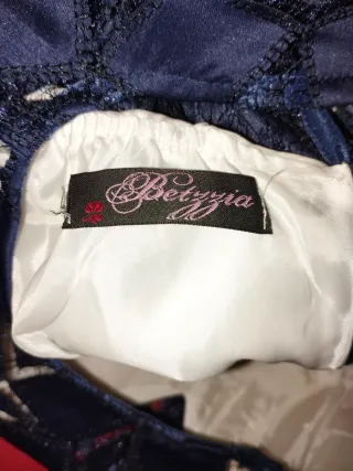 Vestido fiesta azul y blanco