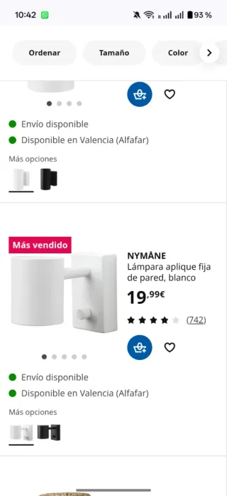 Lámpara aplique de pared blanca