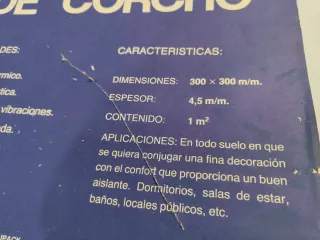 15 Baldosas de Corcho 300x300x4.5 mm