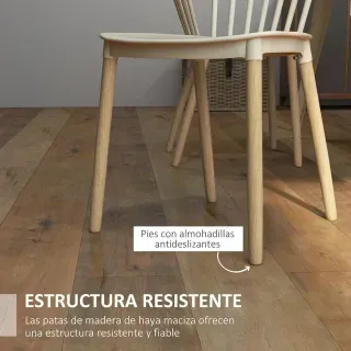 4 Sillas Comedor Nórdicas Madera Beige