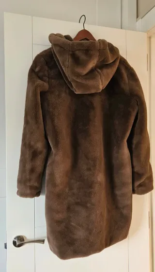 Abrigo pelo mujer marrón
