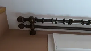 Barra Cortina Madera Negra y Marrón