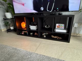 Estantería Negra Libros + Mueble TV