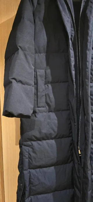 Abrigo largo plumífero ZARA azul marino