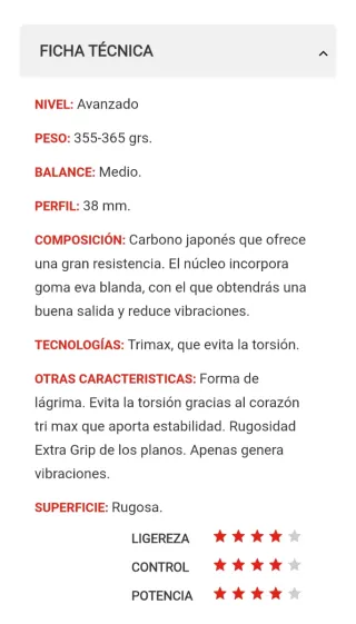 Pala de pádel Dunlop Galactica Lite 2025 usada 45'