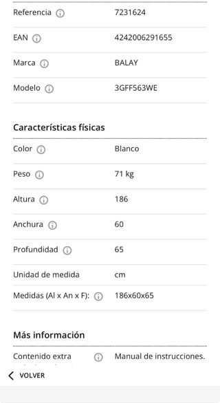 Congelador vertical Balay