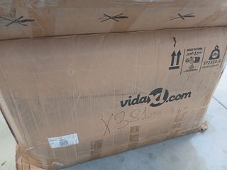 vidaXL Sofá Chesterfield de 3 plazas tela negro