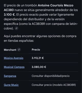 Trombón de varas Antonie Courtois AC380 Mezzo