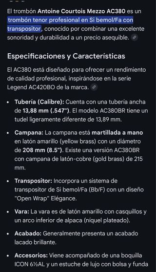 Trombón de varas Antonie Courtois AC380 Mezzo