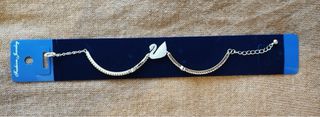 Pulsera Cisne Swarovski Plata