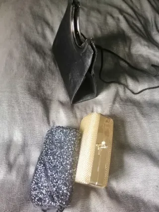 Lote 3 bolsos fiesta negro y dorado