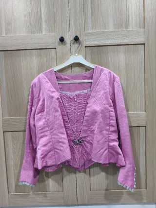 Corpiño Fallera Rosa Manga Larga