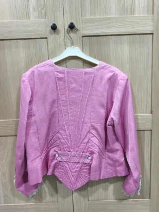 Corpiño Fallera Rosa Manga Larga