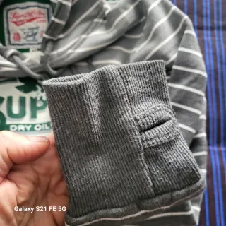 Felpa Superdry donna righe grigio/bianco