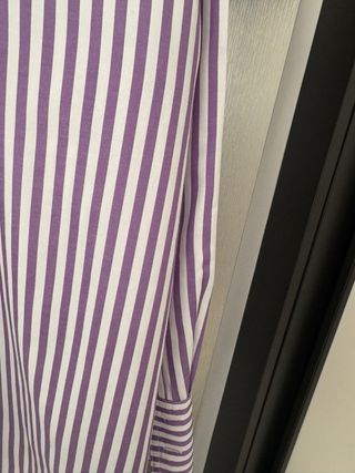 Camisa Zara Rayas Morado y Blanco Talla S