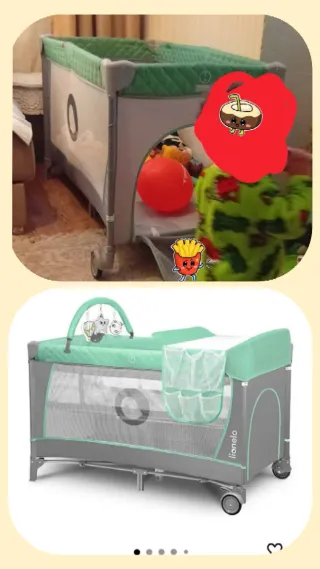 Cuna de viaje poco usada