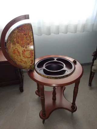 Mueble Bar Globo Terráqueo Madera