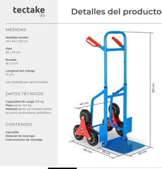 Carretilla Plegable TecTake Azul